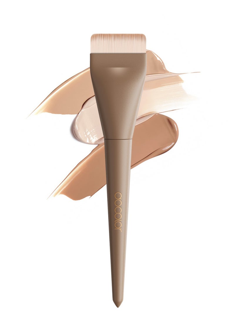 docolor Flat Foundation Brush for Liquid Makeup, Ultra Thin Liquid Foundation Brush Makeup Face Brush for Blending, Cream, Makeup Tool Face Foundation Flat Brush, Khaki  - Image 1
