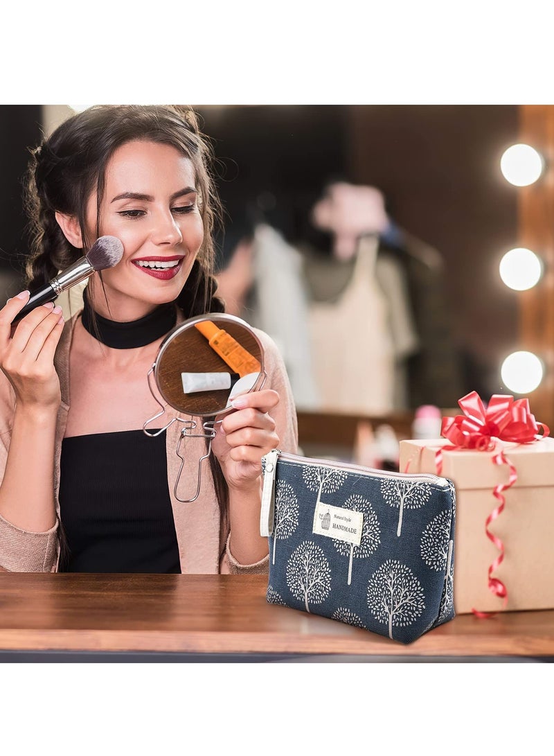 KASTWAVE 3 Pieces Canvas Cosmetic Bags Set Printed Makeup Bags with Zipper Multi-Functional Travel Pouch for Women Girls Vacation Travel Toiletry Bag, 3 Styles - Image 5