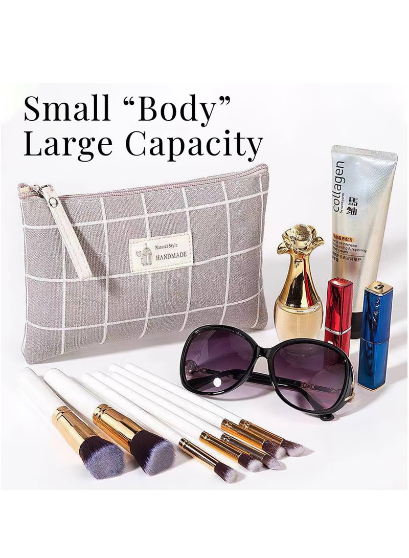 KASTWAVE 3 Pieces Canvas Cosmetic Bags Set Printed Makeup Bags with Zipper Multi-Functional Travel Pouch for Women Girls Vacation Travel Toiletry Bag, 3 Styles - Image 3