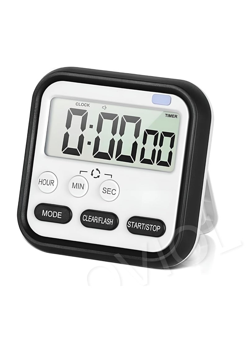 MARJI & ANUVRUTTI MARJIANUVRUTTI Digital Stopwatch Timer for Study Kitchen 24hr Countdown Timer with Large LCD Screen Magnetic Back Stand Loud Alarm Flashing Light for Students Cooking and More  - Image 1
