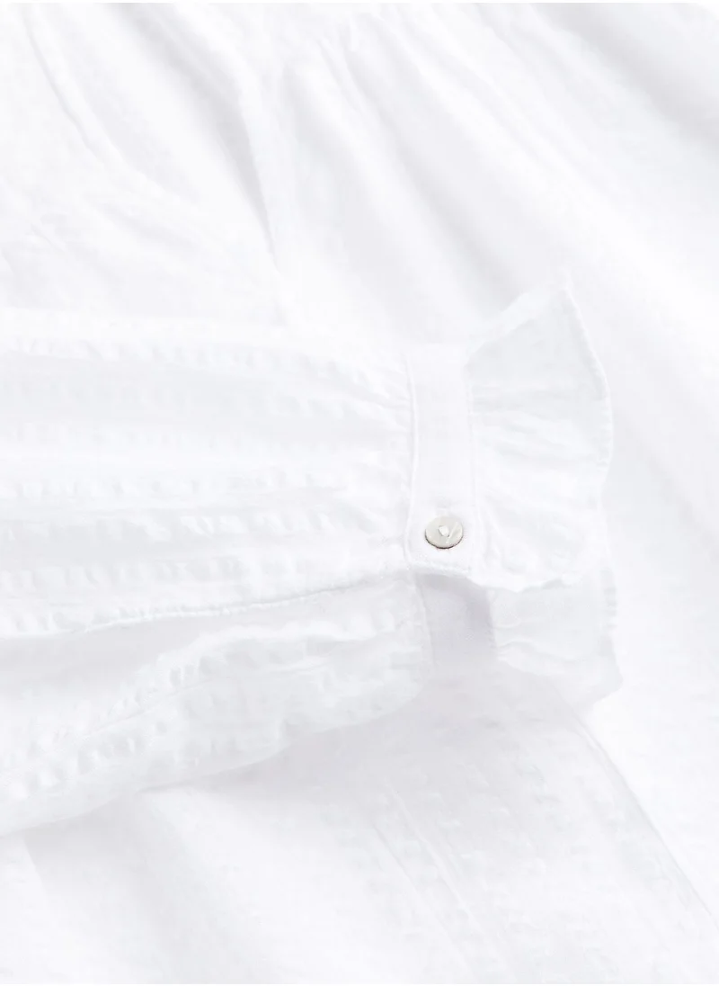 اتش اند ام Seersucker Popover Top