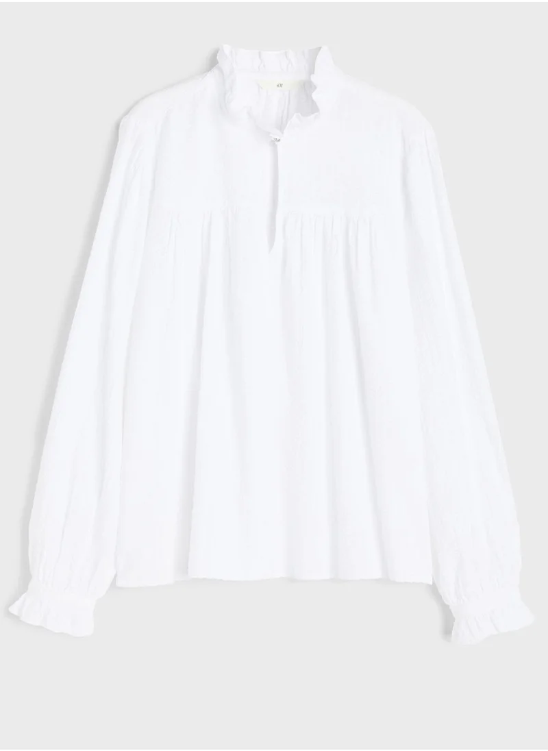 اتش اند ام Seersucker Popover Top