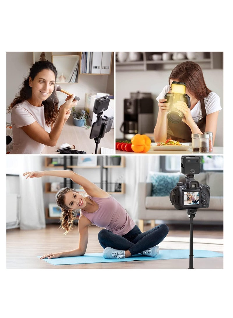 LED Camera Light 360° Color Portable Photography Lighting with 3 Cold Shoe,Rechargeable Video Conference Lighting Compatible for Camera Selfie Stick Tripod Laptop Cellphone (RGB)  - Image 3