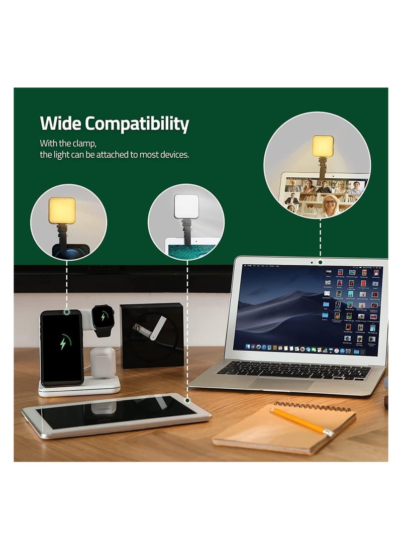 LED Camera Light 360° Color Portable Photography Lighting with 3 Cold Shoe,Rechargeable Video Conference Lighting Compatible for Camera Selfie Stick Tripod Laptop Cellphone (RGB)  - Image 4
