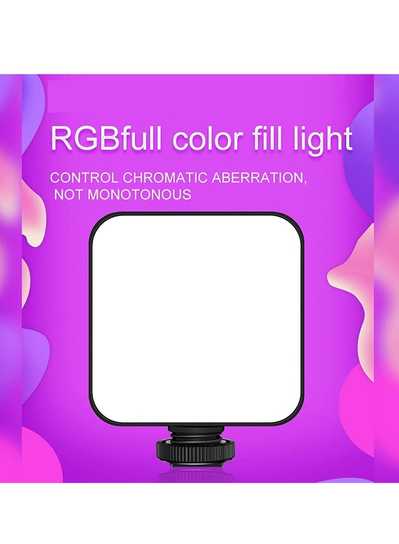 LED Camera Light 360° Color Portable Photography Lighting with 3 Cold Shoe,Rechargeable Video Conference Lighting Compatible for Camera Selfie Stick Tripod Laptop Cellphone (RGB)  - Image 5