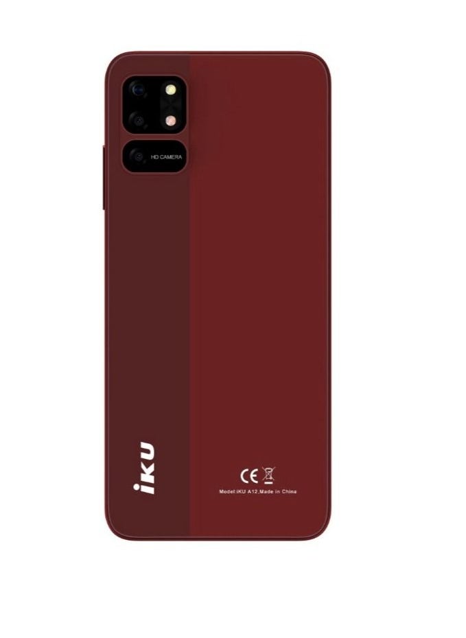 IKU - A12 Dual SIM, 64GB Memory, 7GB (4+3) RAM, Maroon - Image 1