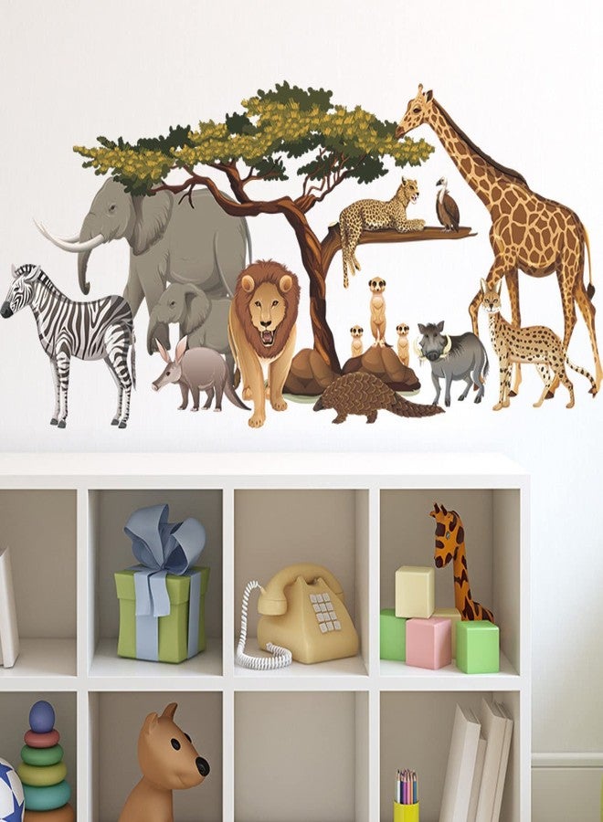 HEUREKA Cartoon Jungle Zoo Animals Kids Room Décor Wall Sticker (60CM x 90CM) - Image 5