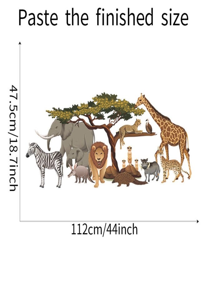HEUREKA Cartoon Jungle Zoo Animals Kids Room Décor Wall Sticker (60CM x 90CM) - Image 2