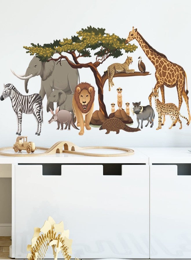 HEUREKA Cartoon Jungle Zoo Animals Kids Room Décor Wall Sticker (60CM x 90CM) - Image 3