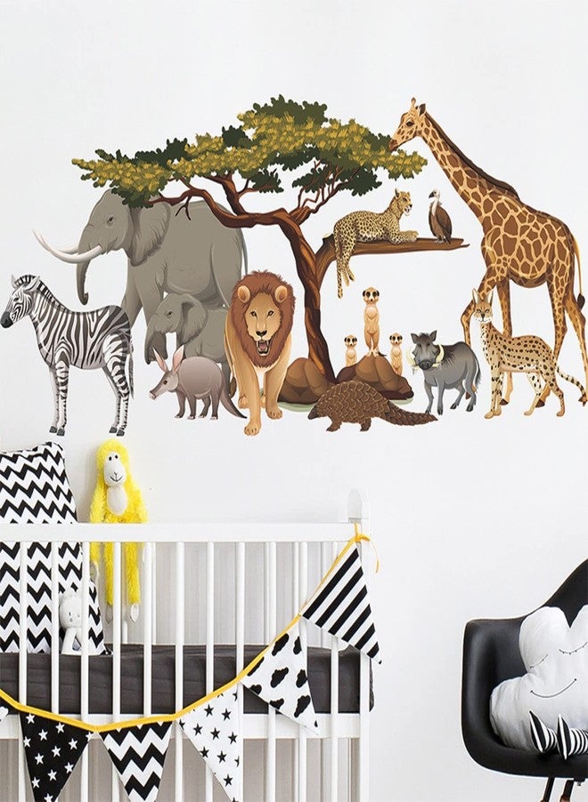 HEUREKA Cartoon Jungle Zoo Animals Kids Room Décor Wall Sticker (60CM x 90CM) - Image 4
