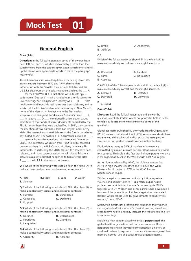 IBPS Clerk Mains Exam 2024 : CRP XIII (English Edition) - 8 Full Length Mock Tests and 2 Previous Year Papers (1900 Solved Questions) with Free Access To Online Tests  - Image 4