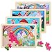 NASHRIO Wooden Educational Jigsaw Puzzles for Preschool Kids Ages 35 4Pack with 20 Pieces Unicorn Princess Wood Puzzles Set Toddler Brain Teaser Toys Preschool Gifts for Boys Girls Ages 3 4 5 6 - Image 2