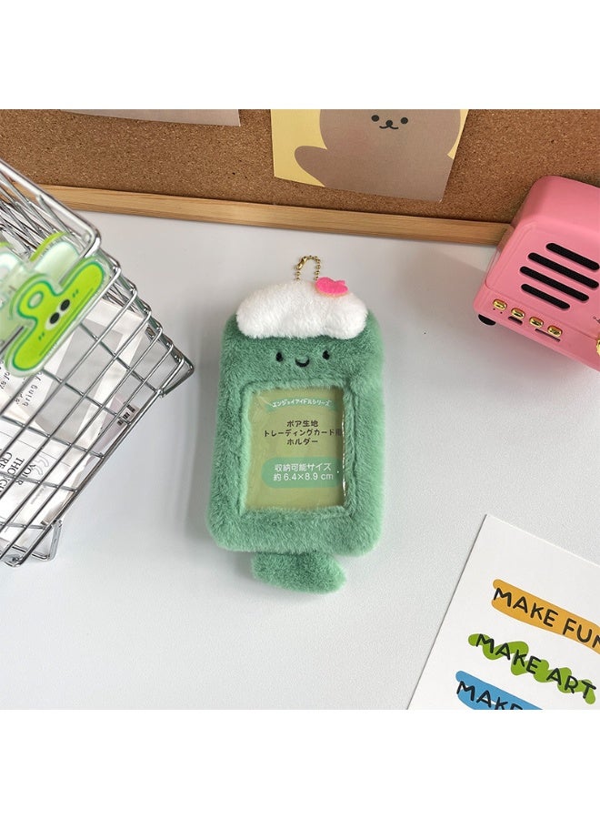 NIBEMINENT 1 - Piece Cute Creative Desserts Kpop Photo Card Holder Pendant Key Chain ID Badge Holder ID Card Holder Photo Card Protector for School ID Office ID Access Card for Women Girls - Image 1