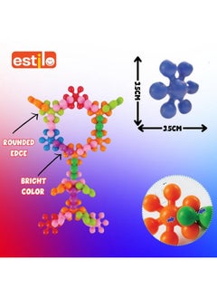 Estilo Estilo Premium 100 Pcs Set Star Links Interlocking Building Blocks | Learning & Educational Toys for 6 Months+ Babies & Kids STEM Toys for Preschool Kids |Construction Blocks for Kids  - Image 2