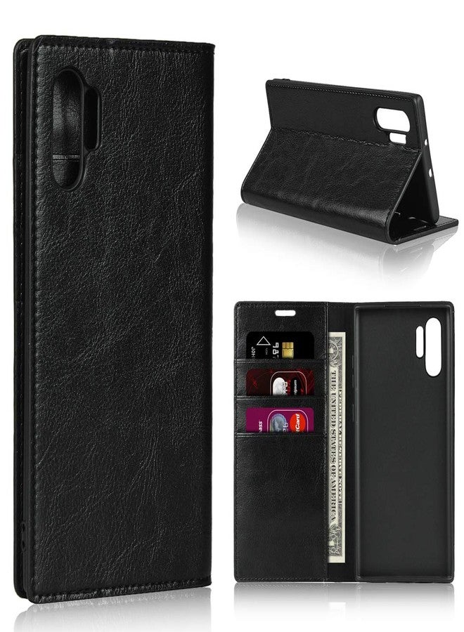 iCoverCase for Samsung Galaxy Note 10 Plus Wallet Case with Card Slots Holder, Premium Leather Kickstand Feature Flip Folio Case Cover for Galaxy Note 10 Plus (Black) - Image 1