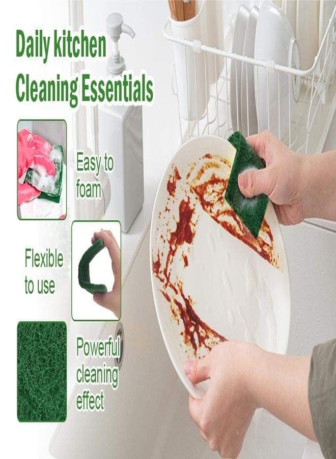 Homecure Heavy Duty Scrubber Sponge Pad Dual Side | Supper Absorbent Foam for Oil & Grease Removal Reusable Dishwashing Sponge for Home & Kitchen Cleaning (10, Scrubber-Green Pad) - Image 2