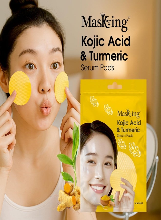 MasKing Kojic Acid & Turmeric Serum Pads, Vegan Skincare, Chemical-Free, 30 Pads, Pack of 2 - Image 2