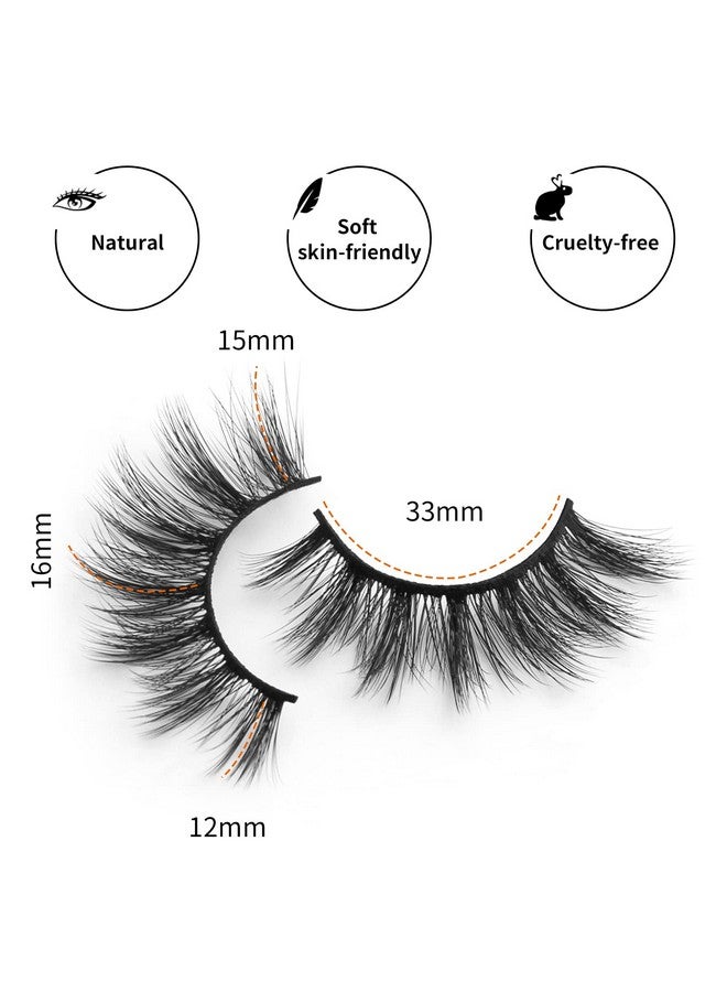 DYSILK Fake Eyelashes Natural Lash Mink Lashes 5 Pairs 6D Wispy Lash Pack Eye Lashes Strip Eyelash Extension Kit Reusable False Lashes Natural Look ; 002 16Mm - Image 4
