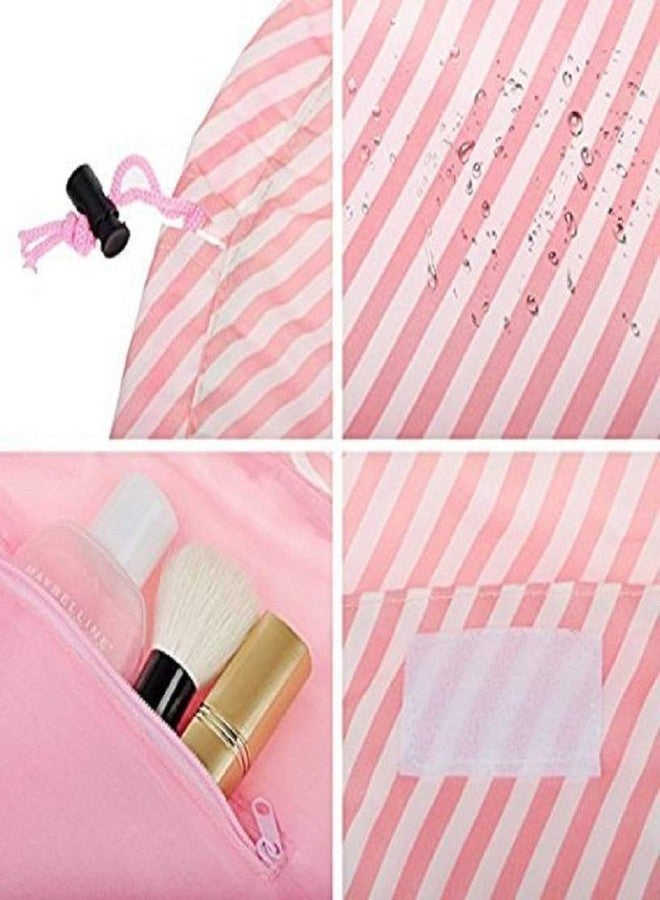 VIETNAM Presents Portable Makeup Bag Large Capacity Waterproof Travel Cosmetic Bag Quick Easy Pack Round Travel Toiletry Bag Perfect for Storage Pretty Fashion Pattern Drawstring Printed, - Image 5