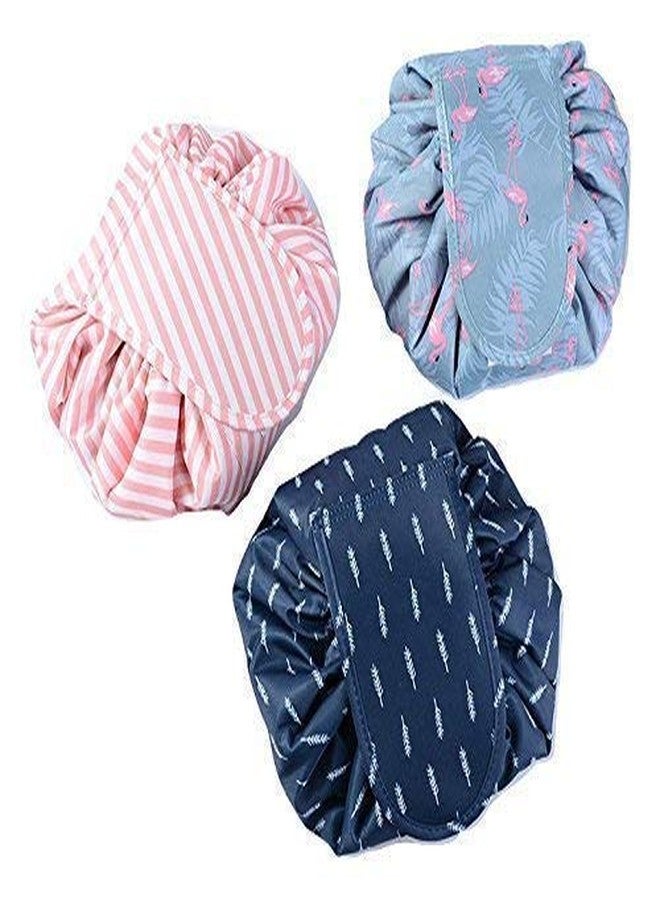 VIETNAM Presents Portable Makeup Bag Large Capacity Waterproof Travel Cosmetic Bag Quick Easy Pack Round Travel Toiletry Bag Perfect for Storage Pretty Fashion Pattern Drawstring Printed, - Image 1
