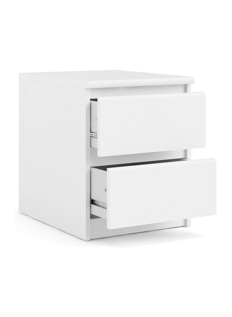 GUDOO طاولة جانبية بسرير مع درجين لغرفة النوم، طاولة صغيرة بجانب السرير مع أدراج، طاولة نهاية بتصميم عصري، ملحقات غرفة النوم 40 × 40 × 50 سم. - Image 5