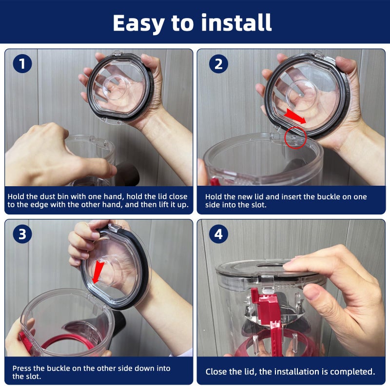 hedonlee Dust Bin Lid Replacement for Dyson V10 V11 V15 SV12 SV14 SV15 SV22 Vacuum Cleaner, Dust Bucket Cover Replacement Accessaries (for Bin Lid V10 V11) - Image 5