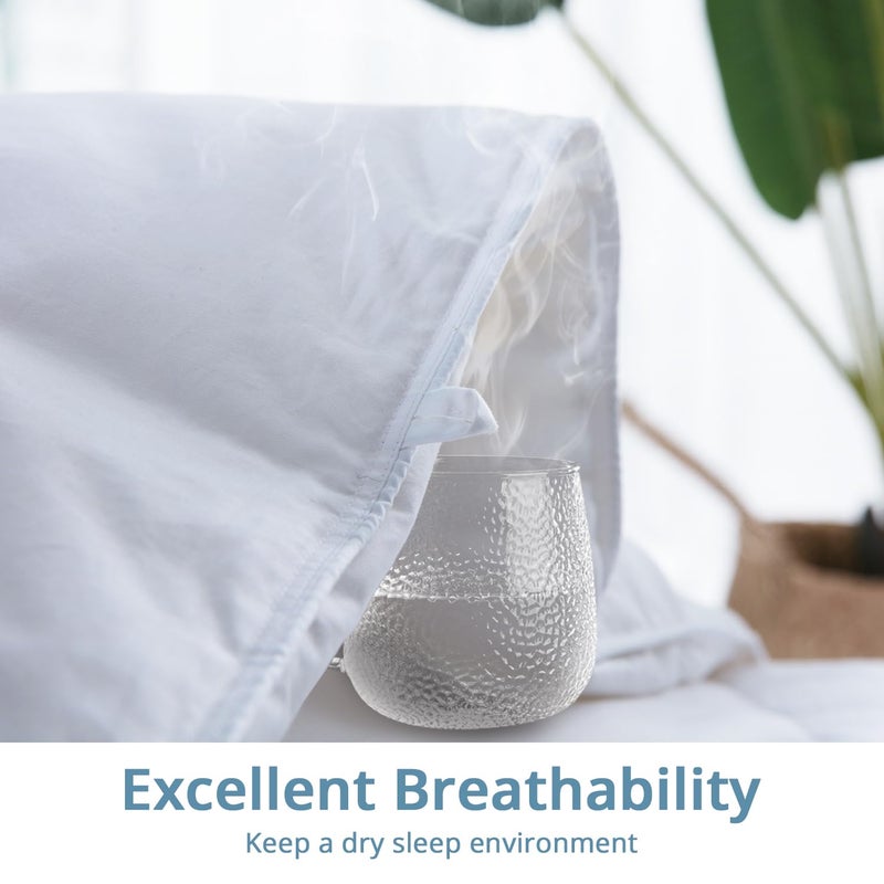 Globon Ultra-Soft Lightweight Down Feather Comforter King Size,Breathable Light Duvet Insert for Hot Sleeper/Warm Weather,Noiseless Shell,700 Fill Power with Corner Tabs,White - Image 4