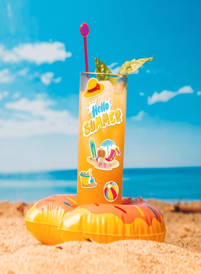 LINAYE 24 Sheets Summer Beach Stickers for Kids, 1400 PCS Beach Vinyl Waterproof Stickers for Scrapbooking,Water Bottles,Envelopes,Laptop, Hawaii Tropical Stickers for Summer Party for Boys Girls - Image 3