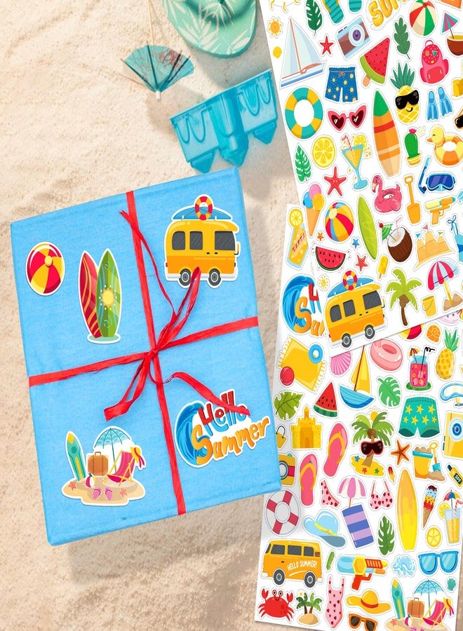 LINAYE 24 Sheets Summer Beach Stickers for Kids, 1400 PCS Beach Vinyl Waterproof Stickers for Scrapbooking,Water Bottles,Envelopes,Laptop, Hawaii Tropical Stickers for Summer Party for Boys Girls - Image 5
