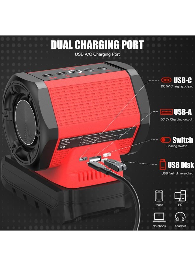 ohyes Bluetooth speaker compatible with Milwaukee M18 battery packs for camping and parties (battery not included) - Image 4