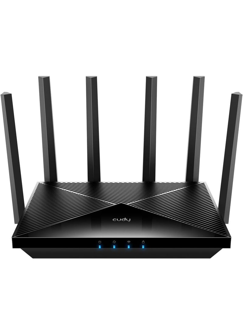 cudy Tri-Band WiFi 7 BE11000 Router, 6-Stream 10 Gbps, 4 × 2.5G Ports, Up to 11000Mbps, VPN Server and Client, Cudy APP and Mesh, 6 × High-gain Antennas  - Image 1