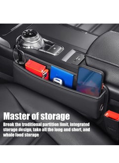 Generic Car Seat Storage Box, PU Leather Car Organizers and Storage Boxes, Multifunctional Side Seat Space Organizer for Phone Money Cards Keys  - Image 2