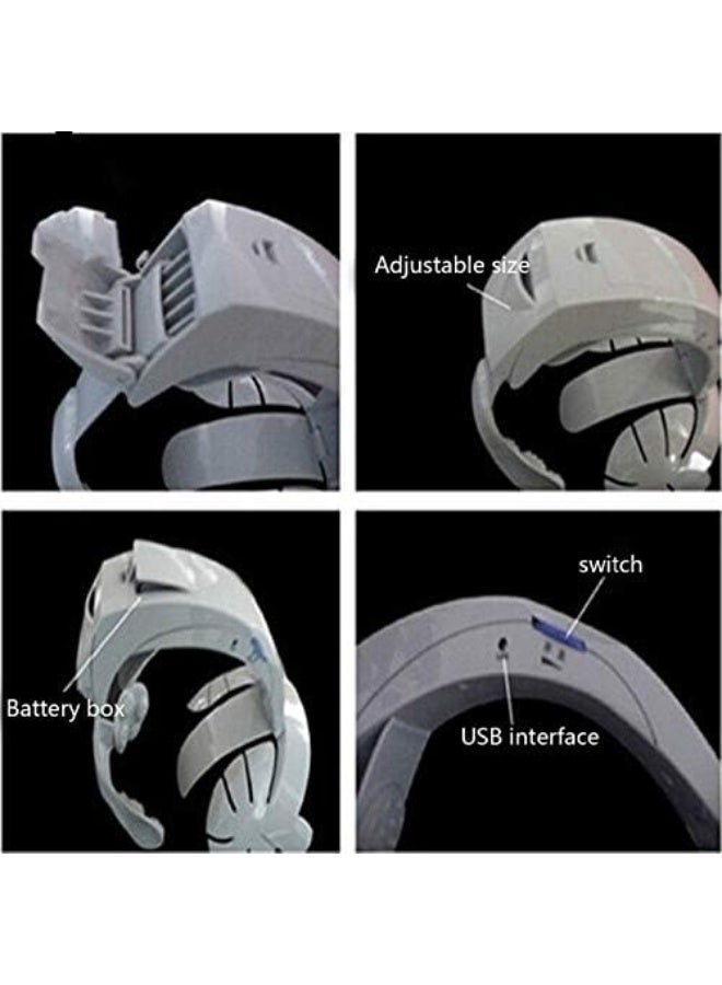 جهاز تدليك الرأس الكهربائي متعدد الوظائف خوذة تدليك فروة الرأس والدماغ بالاهتزاز والضغط لتخفيف التوتر والاسترخاء جهاز علاجي منزلي باللون الرمادي - Image 2