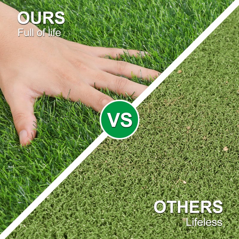 OLanto Artificial Grass Door Mat, Turf Grass Front Door Mats Outdoor/Indoor, Realistic Fake Grass Rug for Entrance, Dog, Patio, Camper, Home Decor, 17â€ x 30â€ - Image 5