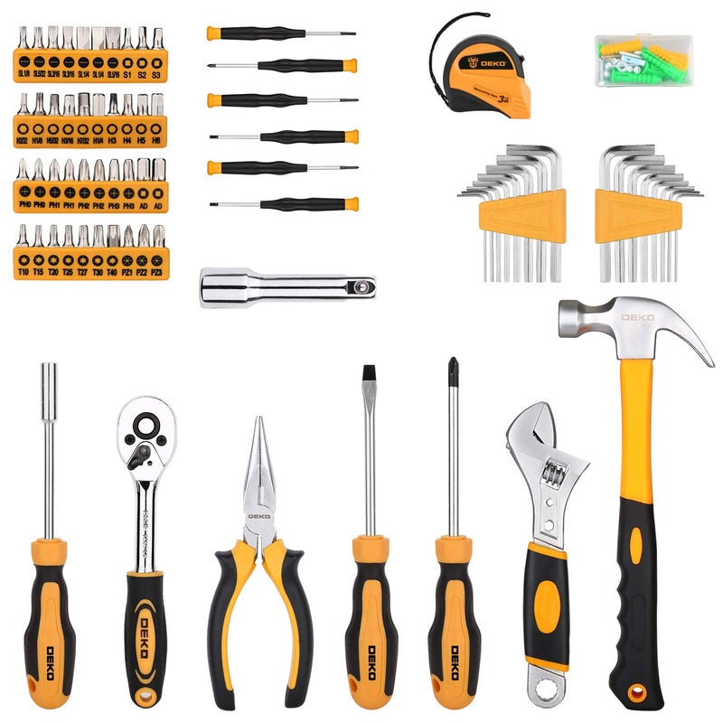 DEKOPRO 158 Piece Tool Set-General Household Hand Tool Kit,Auto Repair Tool Set, with Plastic Toolbox Storage Case - Image 3