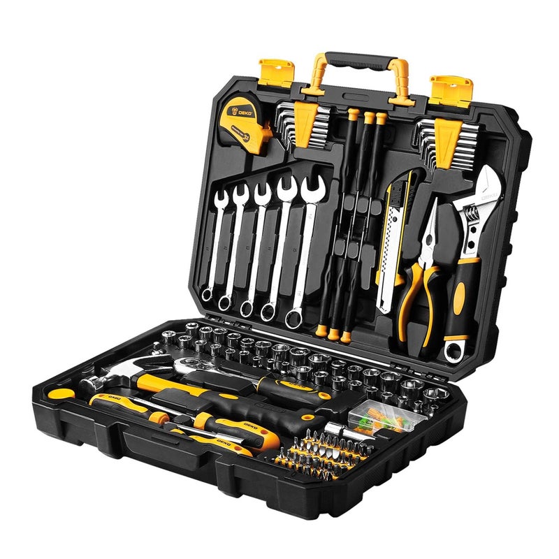 DEKOPRO 158 Piece Tool Set-General Household Hand Tool Kit,Auto Repair Tool Set, with Plastic Toolbox Storage Case - Image 1