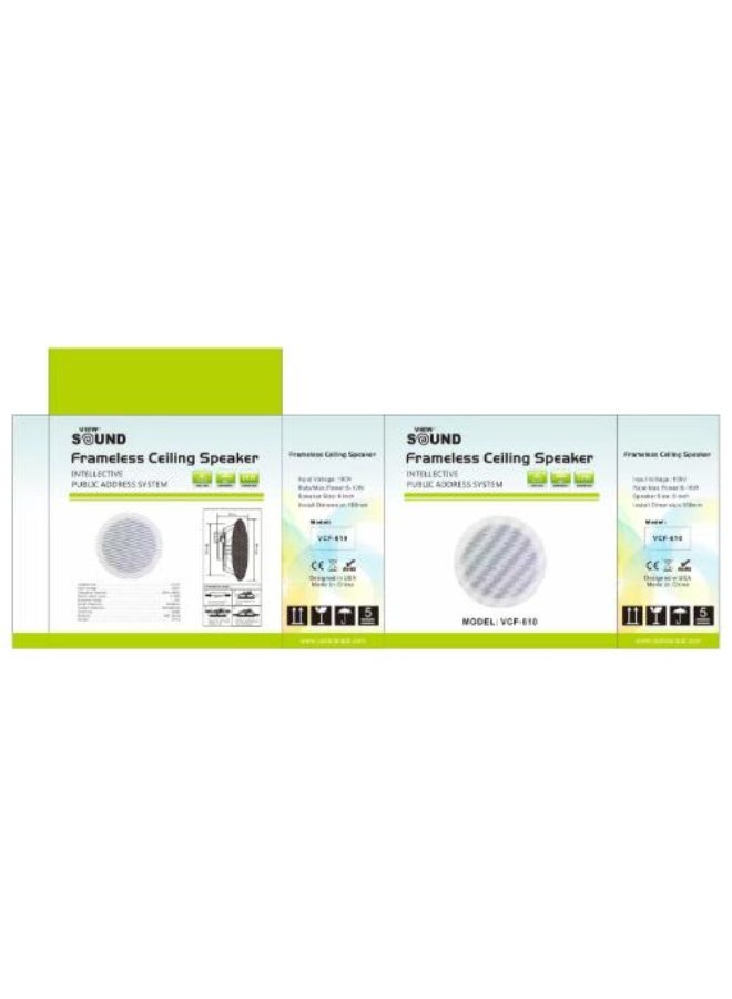 View Sound ViewSound Frameless Ceiling Speaker VCF-610 - Image 2