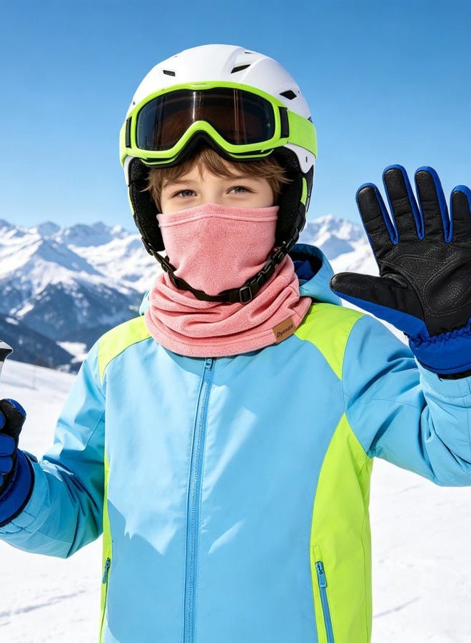 Dymex Kids Neck Warmer Gaiter Winter Fleece Face Neck Cover Balaclava Cold Weather Windproof Face Mask for Boys Girls, Pink, 3T - Image 2