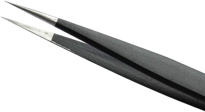 Vetus Anti-static SMD Black Tweezer Non-magnetic Stainless Steel Pointed Tip ESD-12 - Image 3
