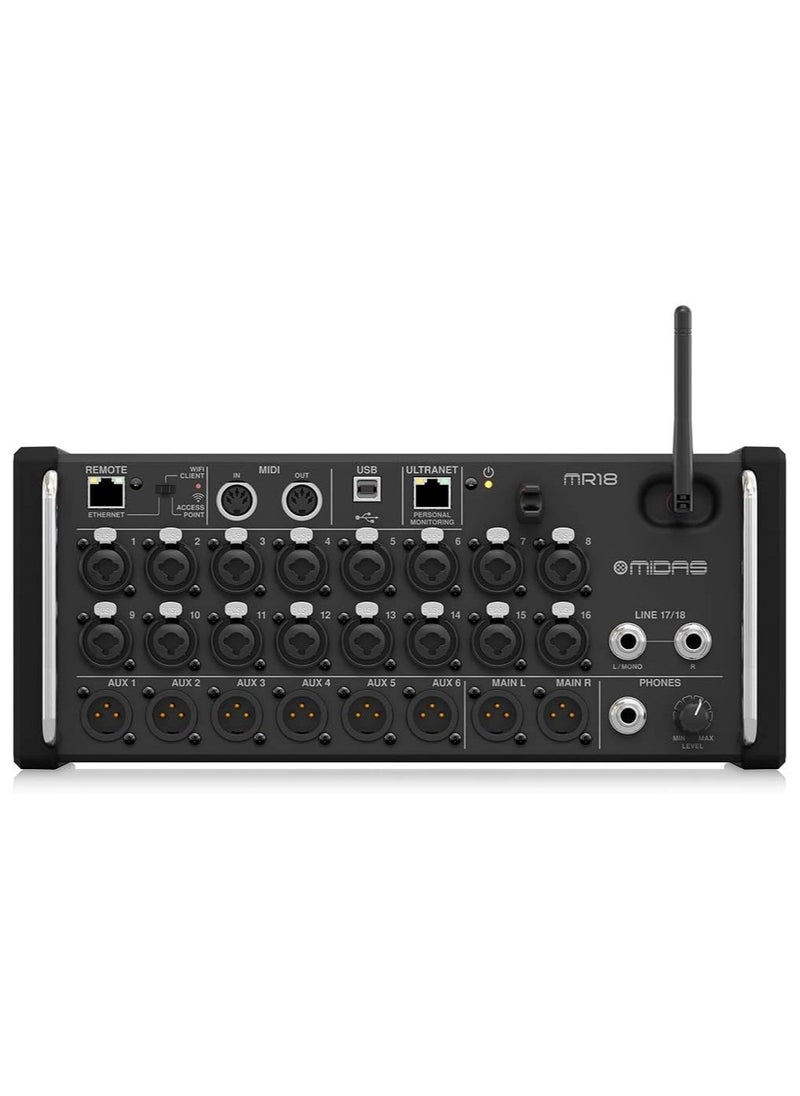 MIDAS18-Input Digital Mixer for iPad/Android Tablets with 16 MIDAS PRO Preamps MR18
