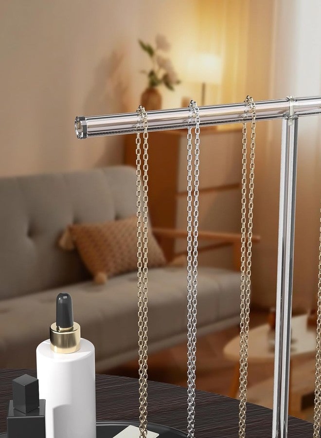 Adugay Acrylic Jewelry Necklace Organizer Holder for Women, Bracelet Display Stand for Vendors, Clear Storage Hanger for Small Necklace, Jewelry Hanging Tree Stand for Selling (1 Tier) - Image 4