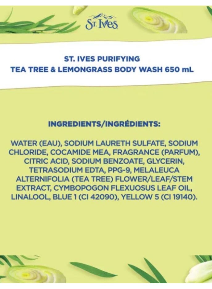 ST. Ives Purifying Tea Tree Lemongrass Body Wash 650ml - Image 4