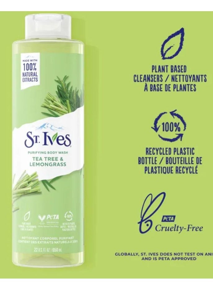 ST. Ives Purifying Tea Tree Lemongrass Body Wash 650ml - Image 1
