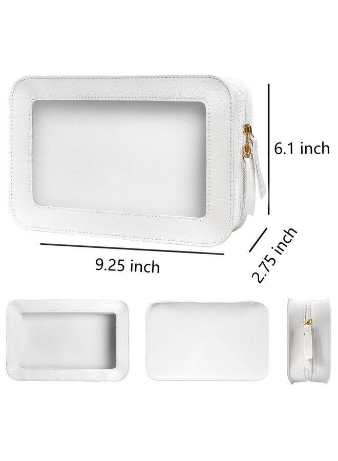 ليتغو حقائب مكياج شفافة من LETGO، حقيبة أدوات تجميل معتمدة من إدارة أمن النقل مزودة بسحاب، منظم مكياج شفاف مناسب لحمل مستلزمات السفر، حقائب مستحضرات تجميل شفافة للنساء والرجال (بيج C) - Image 1