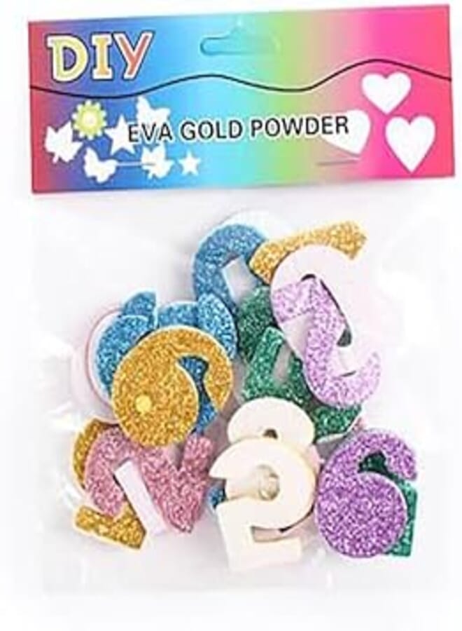 Yiwu 826 English Numbers Foam Sticker Glitter Sticker
