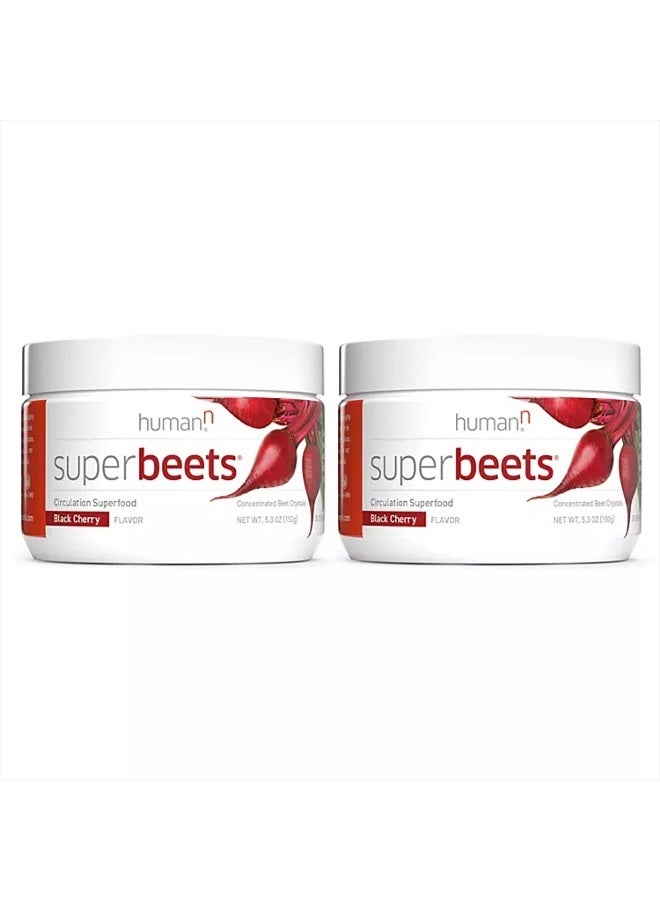 humanN SuperBeets - Beet Root Powder - Nitric Oxide Boost for Blood Pressure, Circulation & Heart Health Support - Non-GMO Superfood Supplement - Natural Black Cherry Flavor, 60 Servings - Image 1