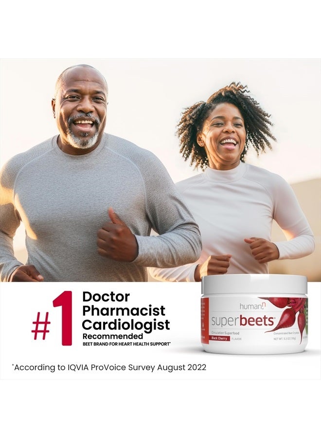 humanN SuperBeets - Beet Root Powder - Nitric Oxide Boost for Blood Pressure, Circulation & Heart Health Support - Non-GMO Superfood Supplement - Natural Black Cherry Flavor, 60 Servings - Image 2