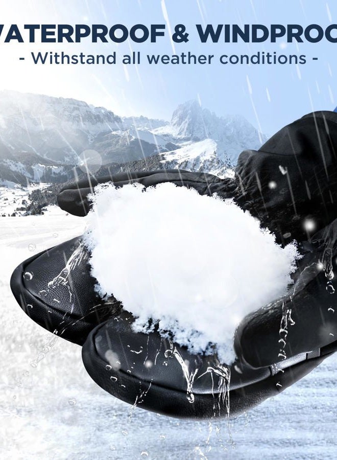 UMEWARM Winter Ski Mittens for Men & Women with Fleece Glove Liners, Waterproof Winter Ski Gloves Made with 3M C100 Insulation - Image 3