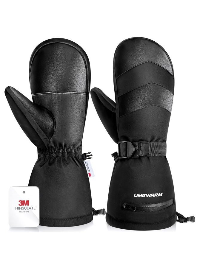UMEWARM Winter Ski Mittens for Men & Women with Fleece Glove Liners, Waterproof Winter Ski Gloves Made with 3M C100 Insulation - Image 1