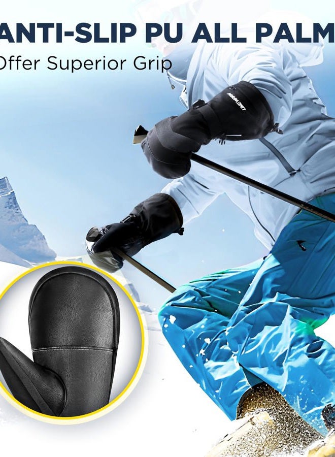 UMEWARM Winter Ski Mittens for Men & Women with Fleece Glove Liners, Waterproof Winter Ski Gloves Made with 3M C100 Insulation - Image 4